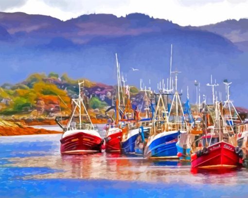 Abstract Tarbert Harbour Paint By Numbers