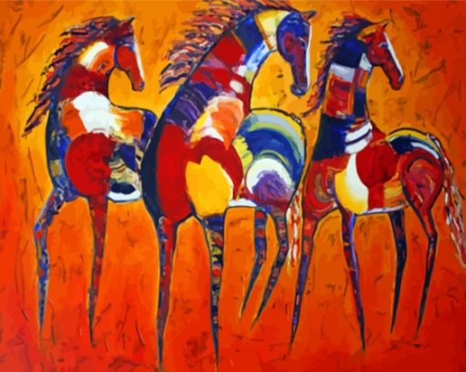 Abstract Horses Paint By Numbers