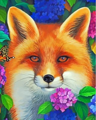 Aesthetic Floral Fox Paint By Numbers