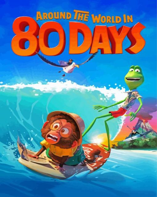 Around The World In 80 Days Animation Poster Paint By Numbers