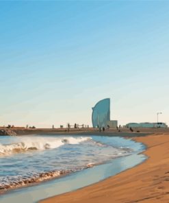 Barceloneta Beach Waves Paint By Numbers