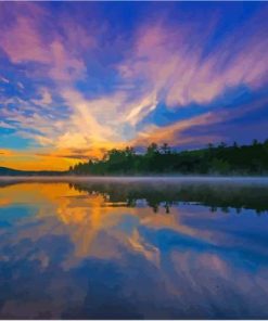 Beautiful View Of Sebago Lake Maine Paint By Numbers