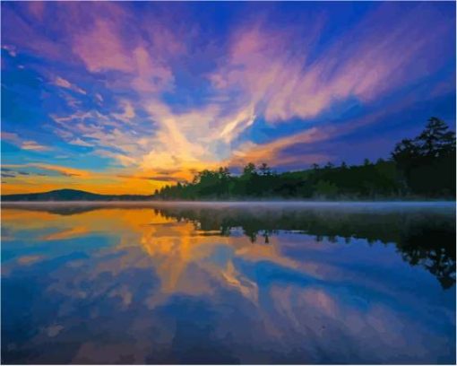 Beautiful View Of Sebago Lake Maine Paint By Numbers