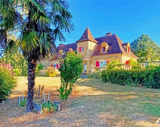 Bergerac Houses Paint By Numbers