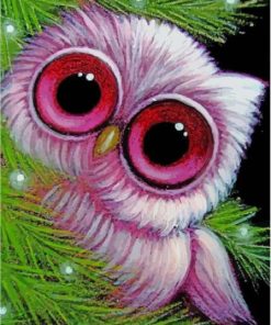 Big Eyed Pink Owl Paint By Numbers