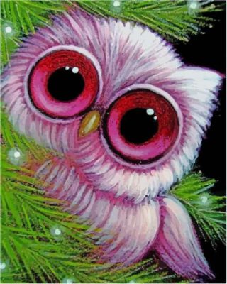 Big Eyed Pink Owl Paint By Numbers