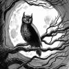 Black And White Owl Moon Paint By Numbers