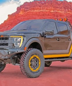 Black And Yellow Ford Raptor Paint By Numbers