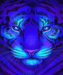 Blue Tiger Head Paint By Numbers