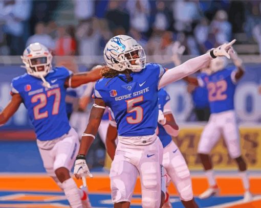 Boise State American Footballers Paint By Numbers