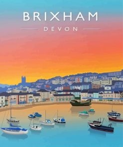 Brixham Devon Poster Paint By Numbers