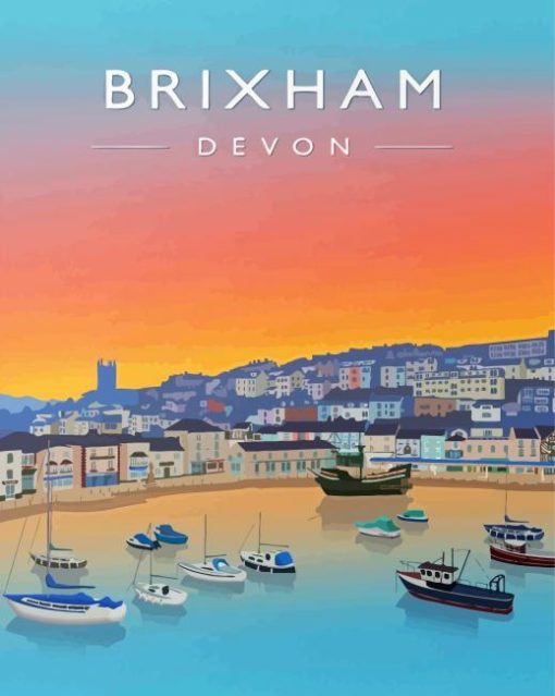 Brixham Devon Poster Paint By Numbers