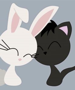 Cartoon Cat And Bunny Paint By Numbers