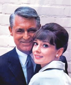 Cary Grant And Audrey Hepburn Actors Paint By Numbers