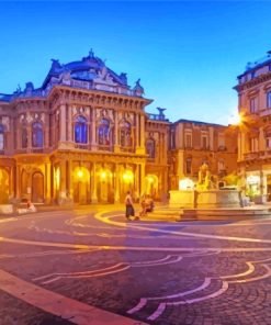 Catania Sicily Buildings At Night Paint By Numbers