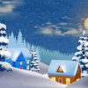 Christmas Snow Night Illustration Paint By Numbers