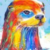 Colorful Abstract Otter Head Paint By Numbers