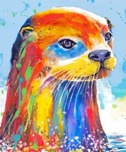 Colorful Abstract Otter Head Paint By Numbers