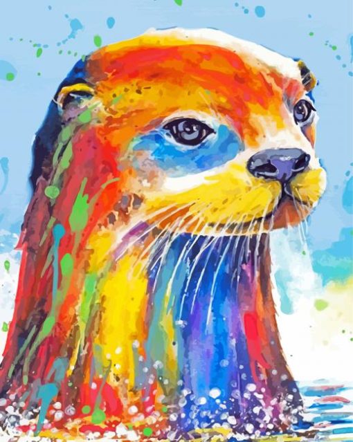 Colorful Abstract Otter Head Paint By Numbers