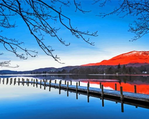 Coniston Water At Sunset Paint By Numbers