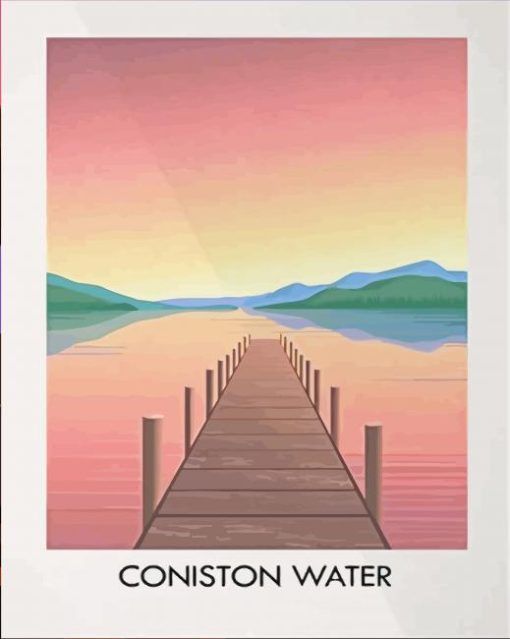 Coniston Water Lake District National Park Poster Paint By Numbers