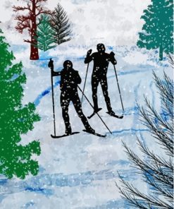 Cross Country Skiing Paint By Numbers