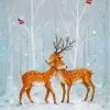 Deer Couple In Snow Paint By Numbers