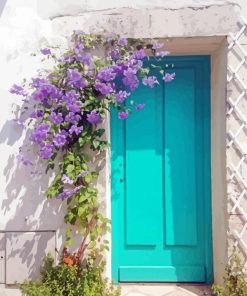 Doorway With Flowers Paint By Numbers