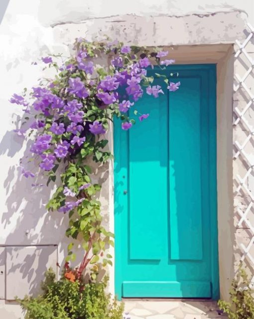 Doorway With Flowers Paint By Numbers