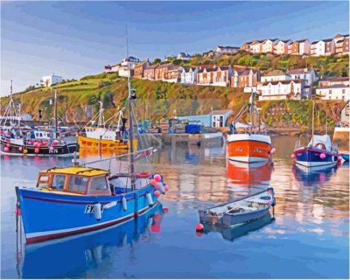 England Cornwall Fishing Boats Paint By Numbers