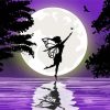 Fairy And Moon Purple Silhouette Paint By Numbers