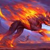 Fantasy Black Fire Dog Paint By Numbers