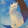 Fantasy White Cat On Moon Paint By Numbers