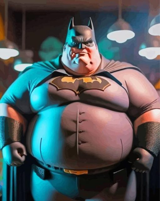 Fat Batman Superhero Paint By Numbers