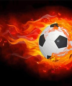 Flaming Soccer Ball Paint By Numbers