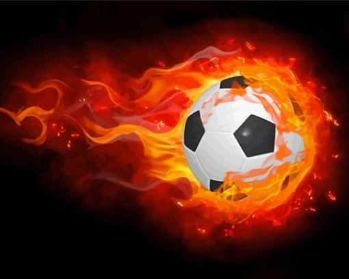 Flaming Soccer Ball Paint By Numbers