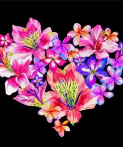 Flowers Heart Paint By Numbers