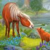 Fox And Horse In Forest Paint By Numbers