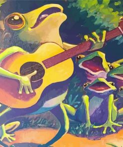 Frog Singing With Guitar Paint By Numbers