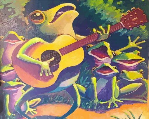 Frog Singing With Guitar Paint By Numbers