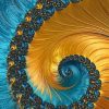 Gold And Blue Fractal Paint By Numbers