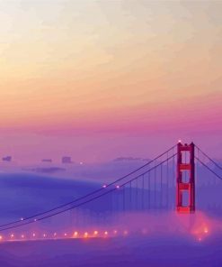 Golden Gate Bridge In Fog Light Paint By Numbers