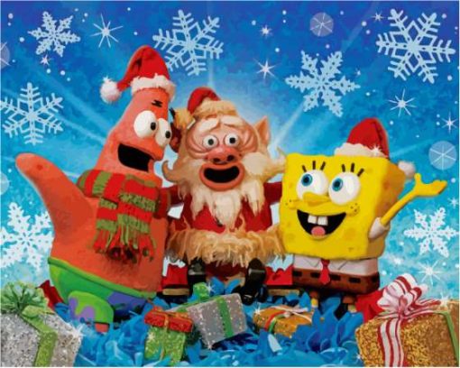 It's A SpongeBob Christmas Celebration Paint By Numbers