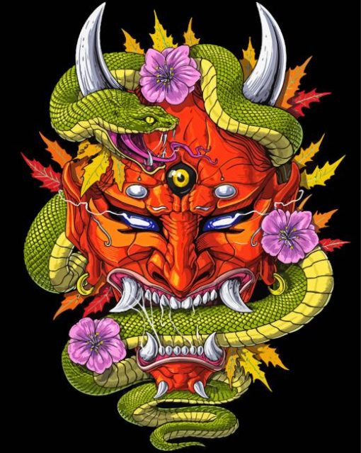 Japanese Oni Paint By Numbers