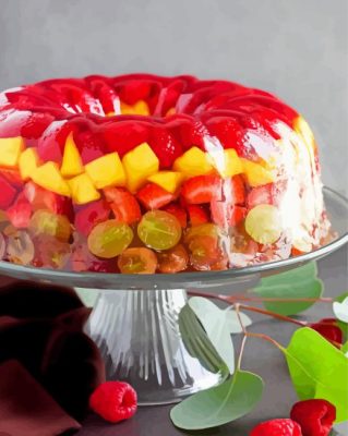 Jello Fruits Cake Paint By Numbers