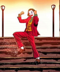 Joker Dancing On Stairs Illustration Paint By Numbers