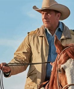 Kevin Costner On A Horse Paint By Numbers