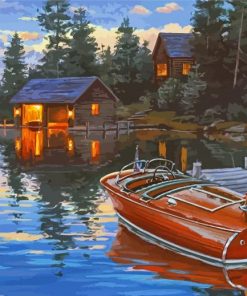 Lakeside Vintage Boat Paint By Numbers