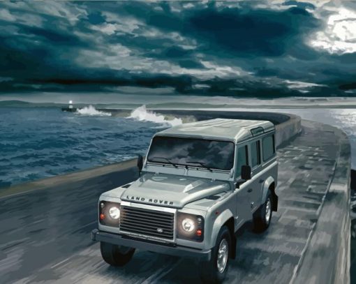 Land Rover Defender Seaside Road Paint By Numbers