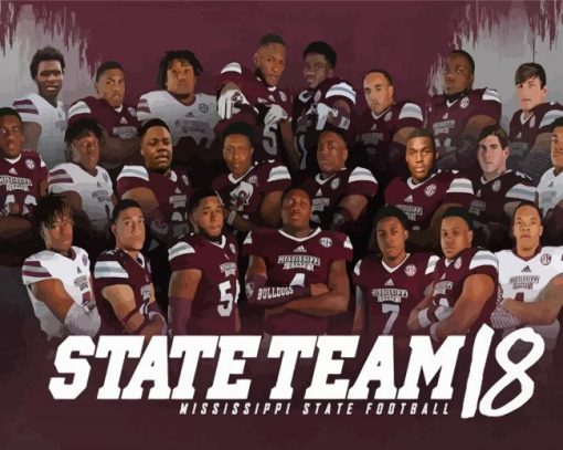 MSU Bulldogs Football Team Paint By Numbers